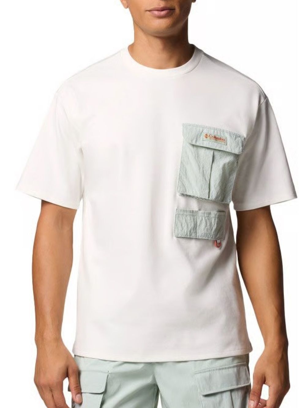 Columbia XXL White Green Heritage Beach Short Sleeve Tee
